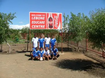 Team at Lebone Educare Centre receiving donated equipment