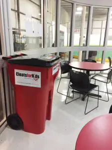 Cleats for Kids volunteer break room